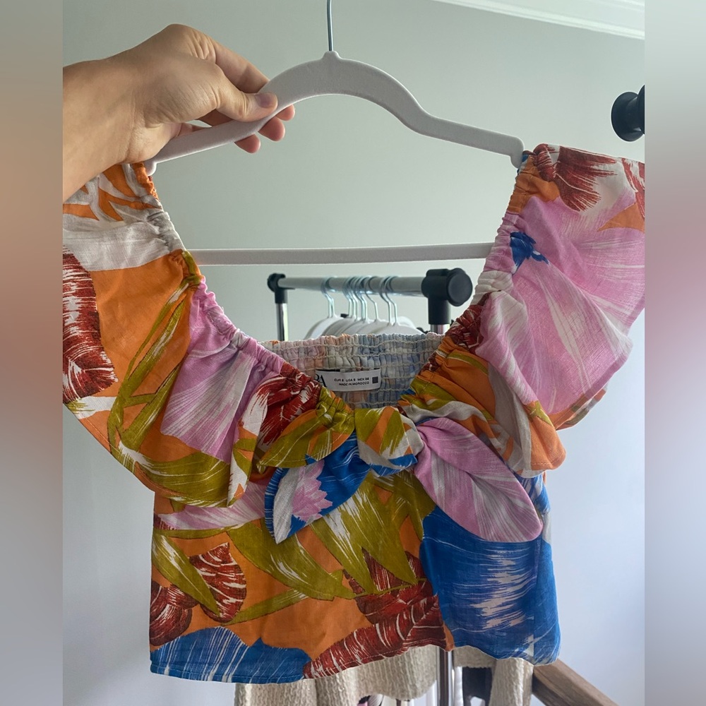 Zara Print Crop Top